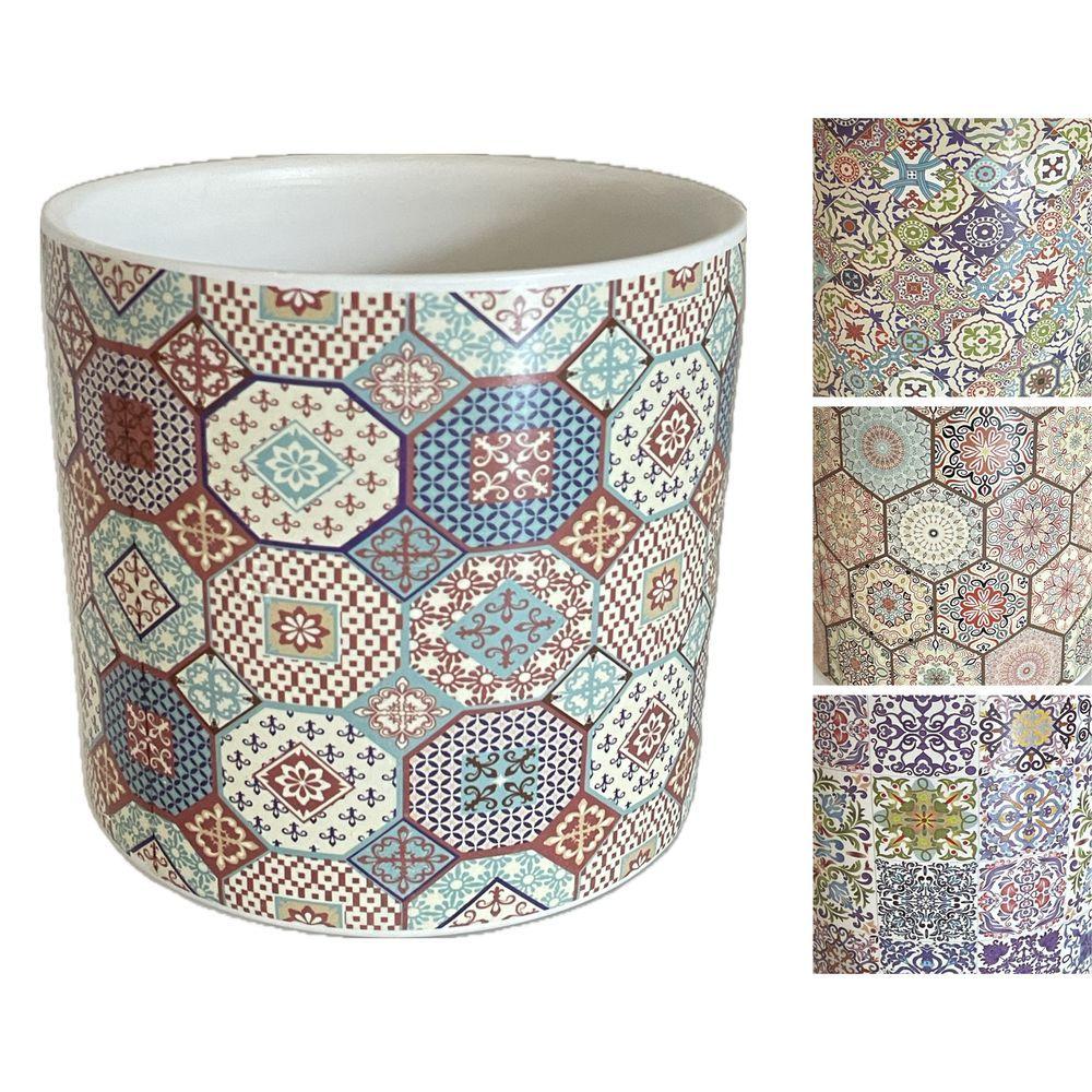 Jie 61070 Portavaso Vintage Geometry 12,5*12,5*11,5 4 Ass.