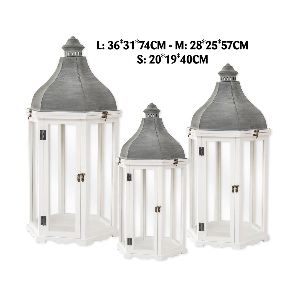 JIN 57335-P LANTERNA ASIA BIANCA 20*19*40CM