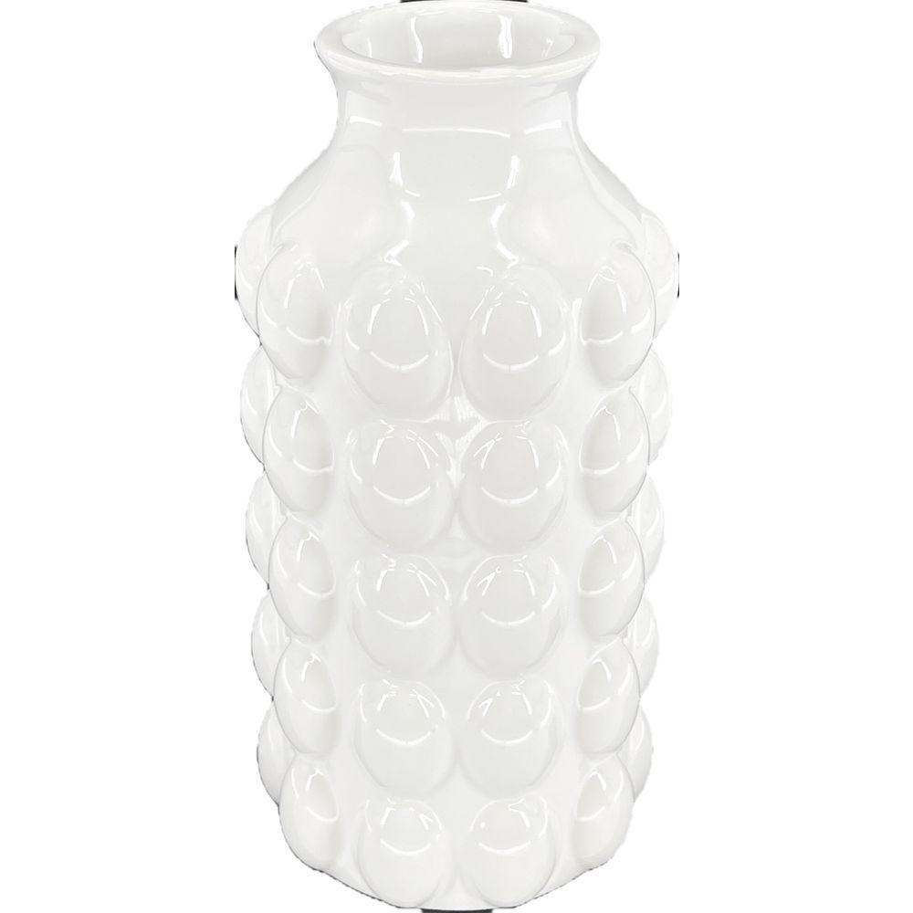 JOD 62632 Vaso Ceramica Perla Bianca Collo L 13,8*13,8*30Cm