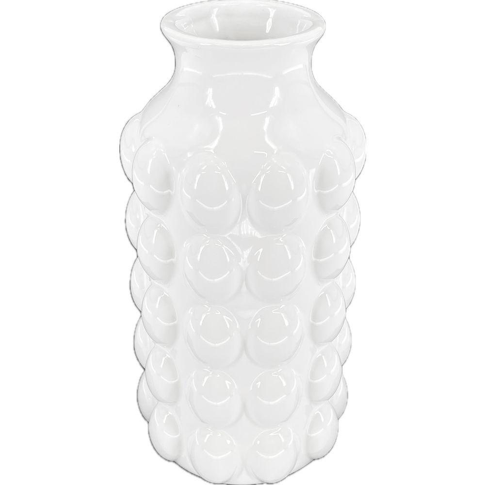 JOD 62633 Vaso Ceramica Perla Bianca Collo M 12*12*24Cm