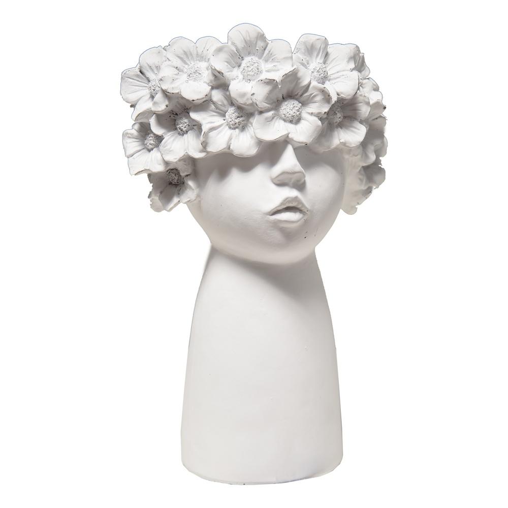 Kei 57442 Vaso Donna Fiori Bianco 18*16,5*27,5Cm