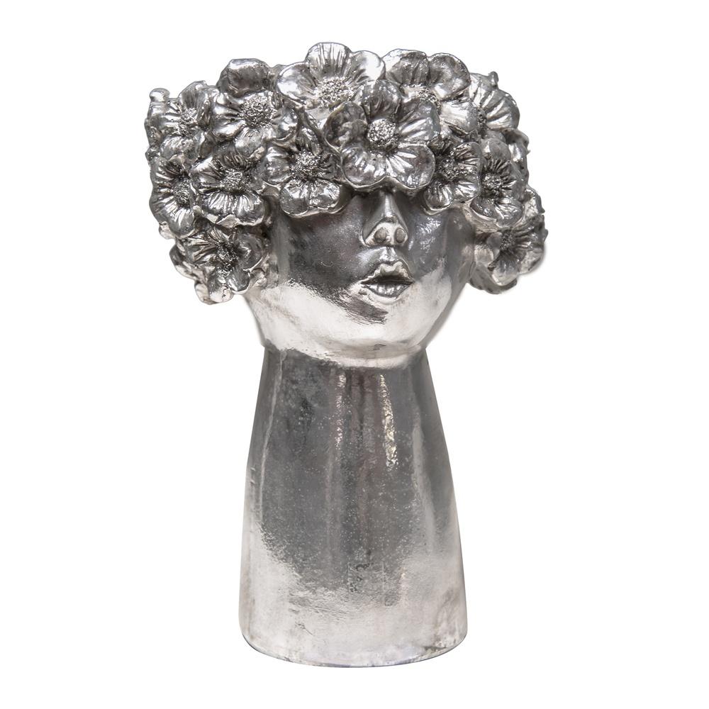 Kei 57444 Vaso Donna Fiori Argento 18*16,5*27,5Cm