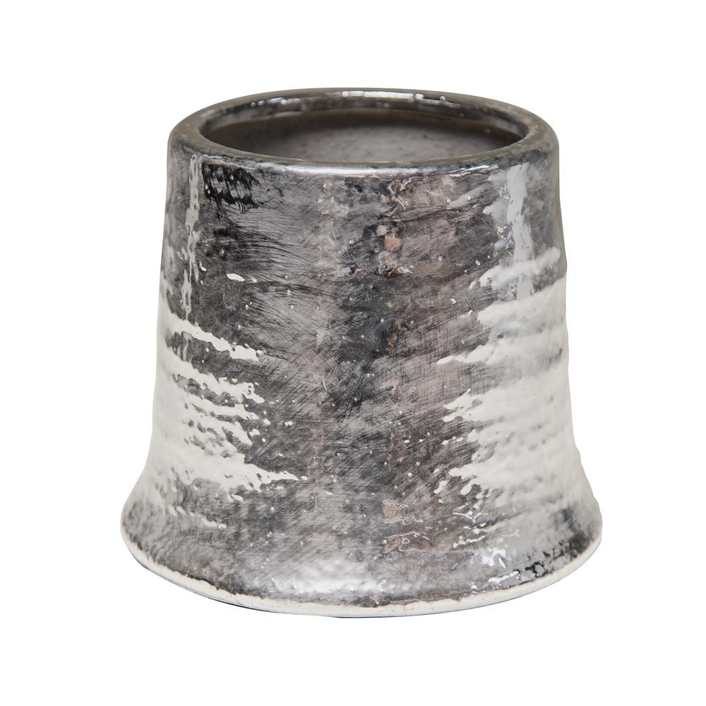 Kei 57455 Vaso Vulcano Argento Small D.16,5*14Cm