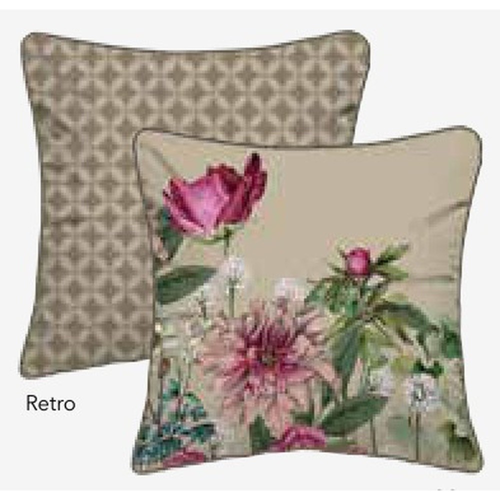 Fodera Cuscino Velluto Giardino C/Piping Cm.50X50 Beige 03