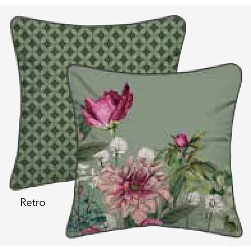 Fodera Cuscino Velluto Giardino C/Piping Cm.50X50 Verde 09
