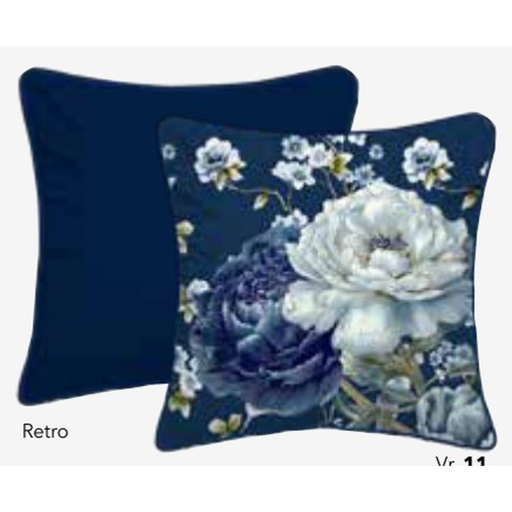 Fodera Cuscino Velluto Eva C/Piping Cm.50X50 Blu 11