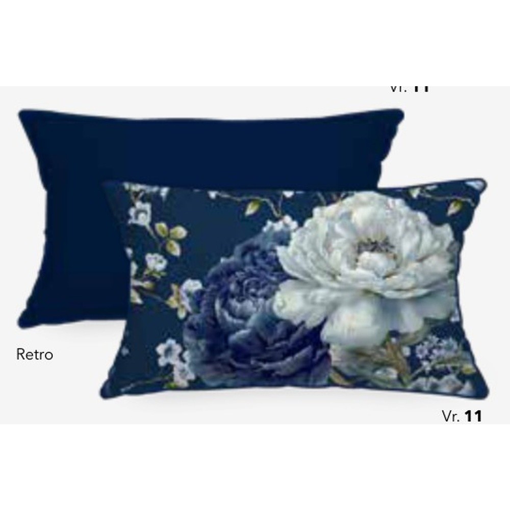 Fodera Cuscino Velluto Eva C/Piping Cm.35X60 Blu 11