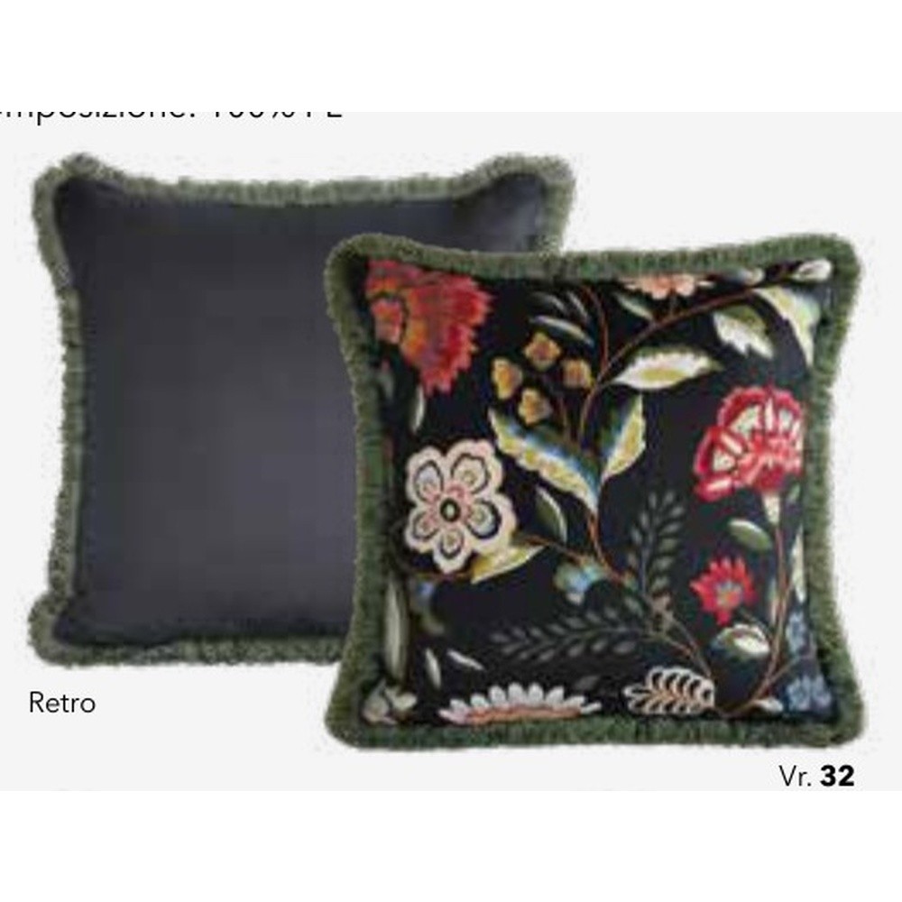 Fodera Cuscino Velluto Naim C/Passamaneria Marabo' Cm.50X50 Grigio 32