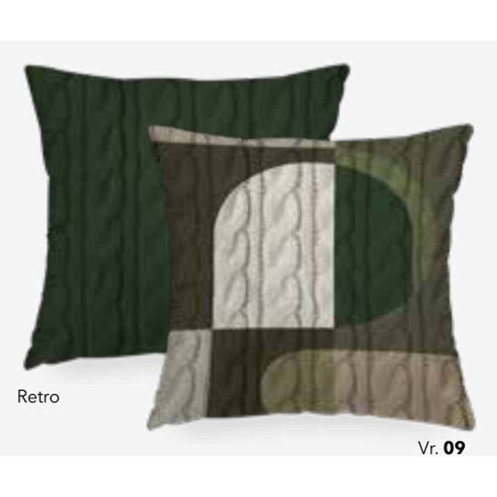 Fodera Cuscino Velluto Shine Tricot Astratto Cm.48X48 Verde 09