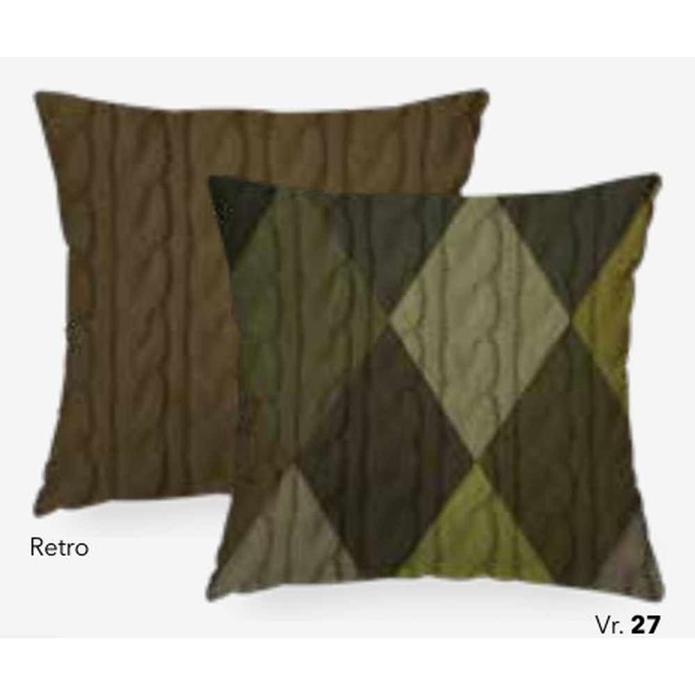 Fodera Cuscino Velluto Shine Tricot Rombo Cm.48X48 Verde Scuro 27