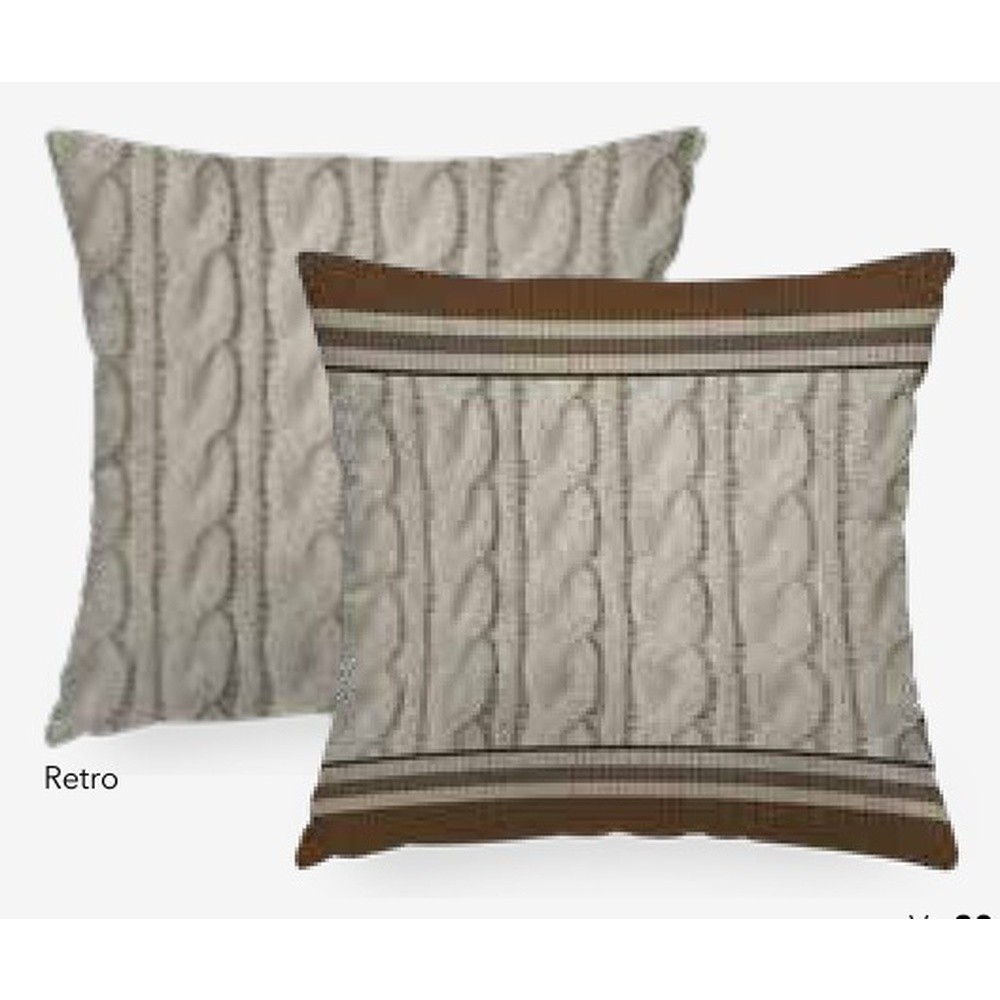 Fodera Cuscino Velluto Shine Tricot Treccia Cm.48X48 Avorio 80