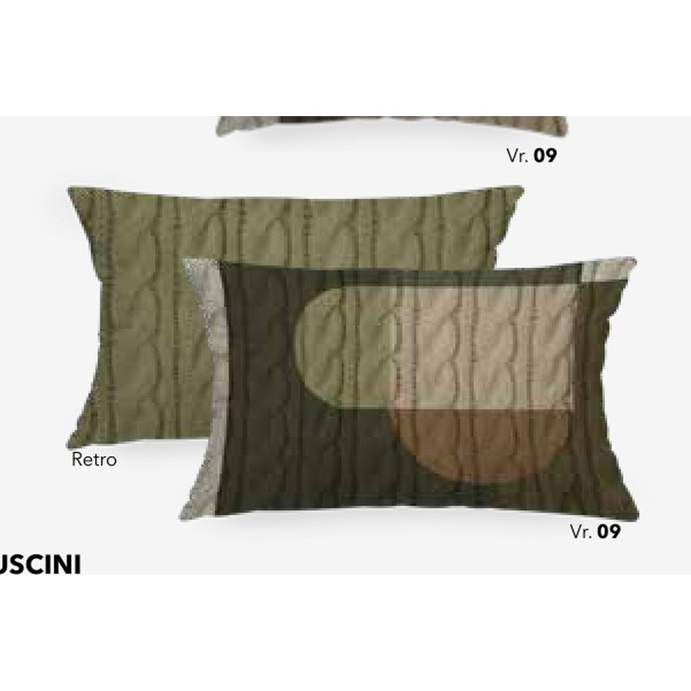 Fodera Cuscino Velluto Shine Tricot Astratto Cm.35X60 Verde 09