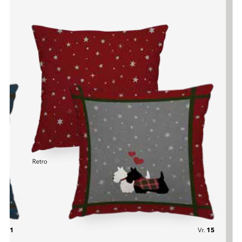 Fodera Cuscino Velluto Shine Estela Cm.48X48 Rosso 15