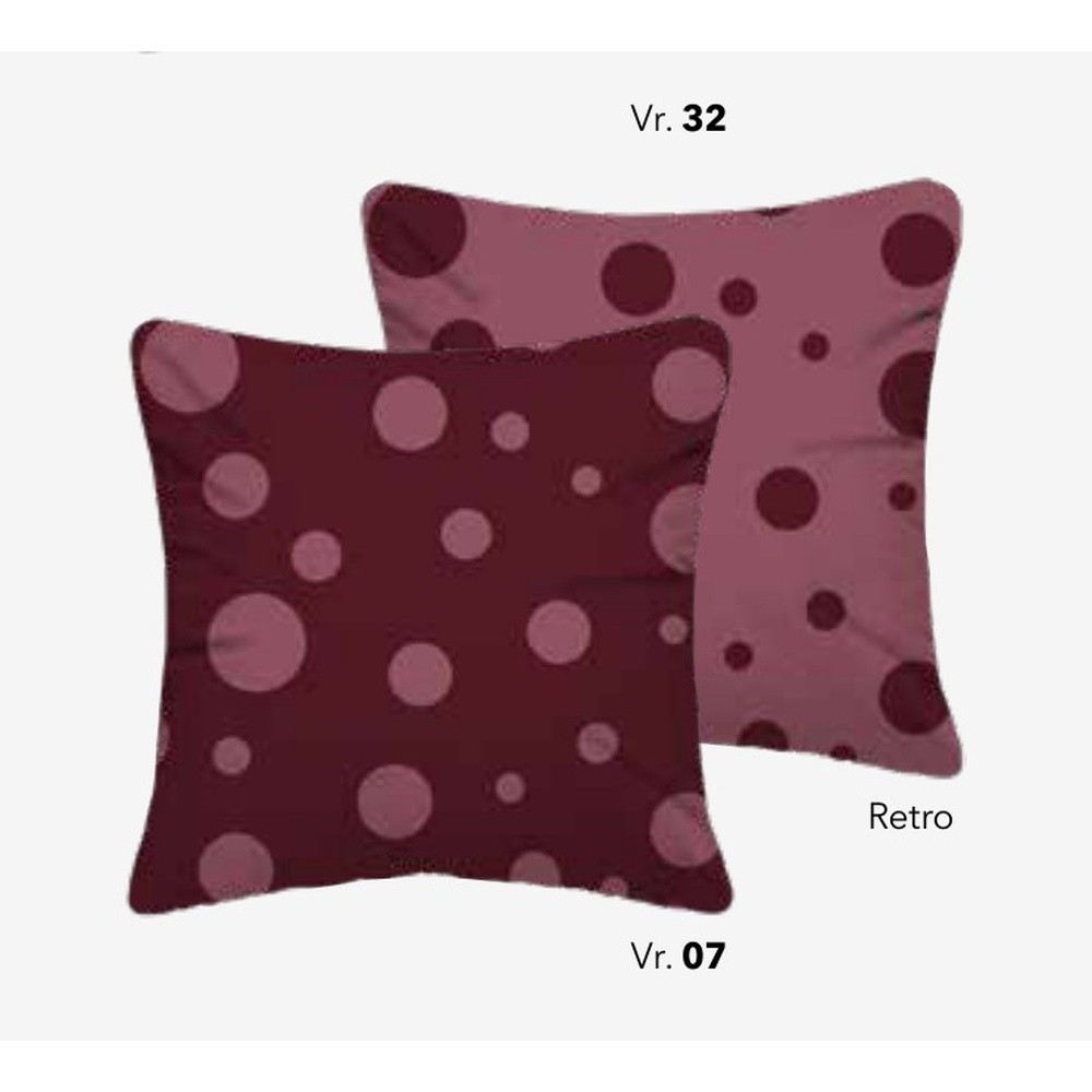 Fodera Cuscino Velluto Pois Cm.50X50 Bordeaux 07