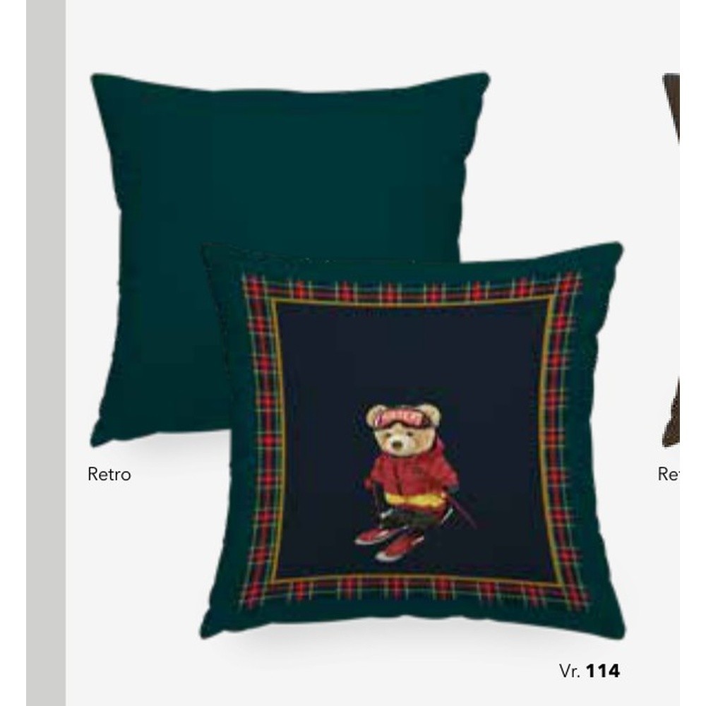 Fodera Cuscino Velluto Shine Sport Bear Cm.48X48 Petrolio 114