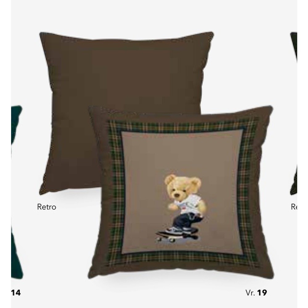 Fodera Cuscino Velluto Shine Sport Bear Cm.48X48 Marrone 19