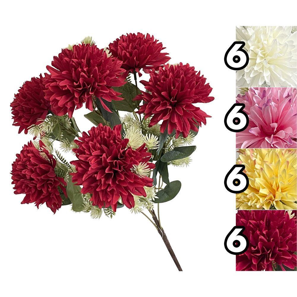 LAN 62133 Mazzo Crisantemo 50Cm 4 Ass. - Tessuto Assortito - Fiori | Mikasa