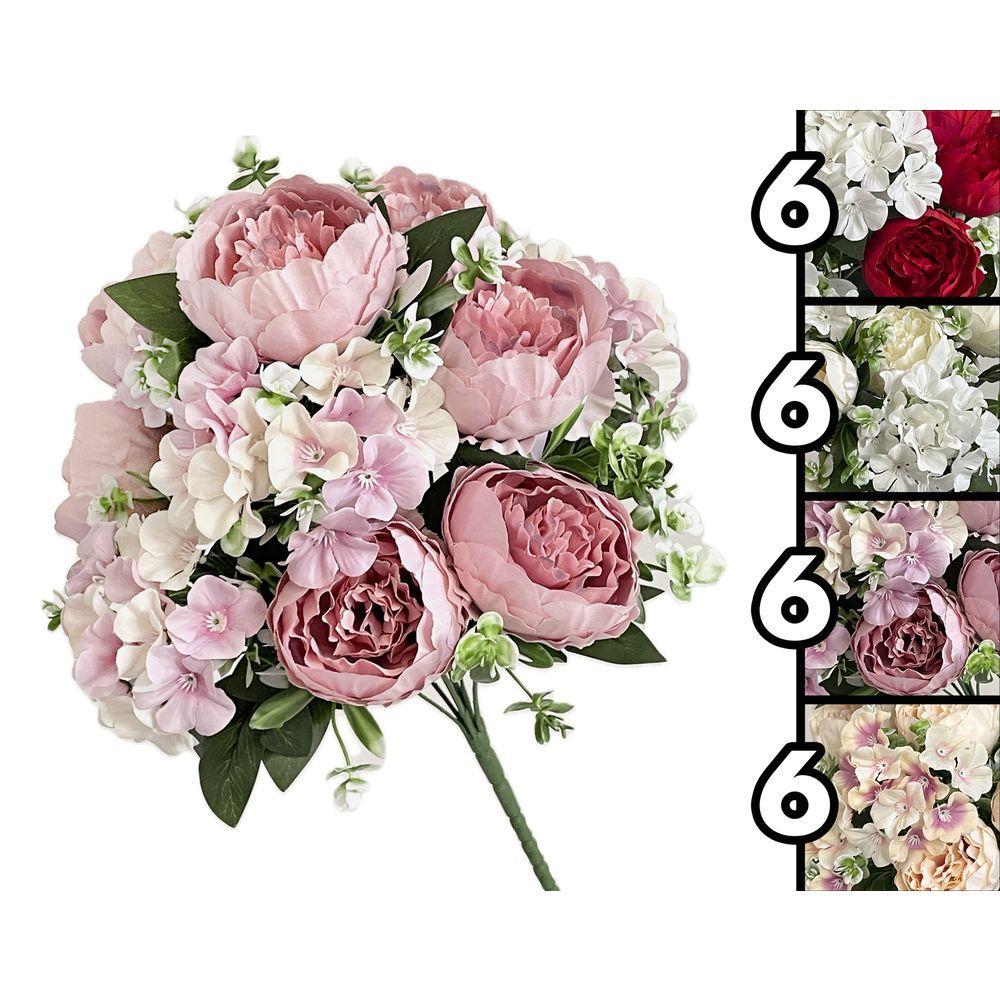 LAN 62137 Bouquet Rich Peonie Ortesie 48Cm 4 Ass. - Assortito - Fiori | Mikasa