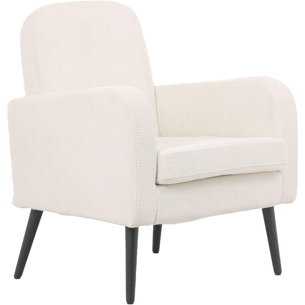 Lay 59888 Poltrona Con Braccioli A Coste Crema 74*78*86Cm - Coste Crema - Poltrone | Mikasa