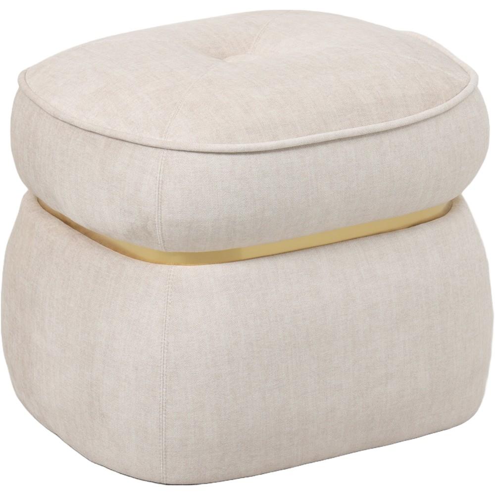 Lay 61075 Pouf Gold Ring Crema 51*45*43Cm - Velluto Crema - Pouf | Mikasa