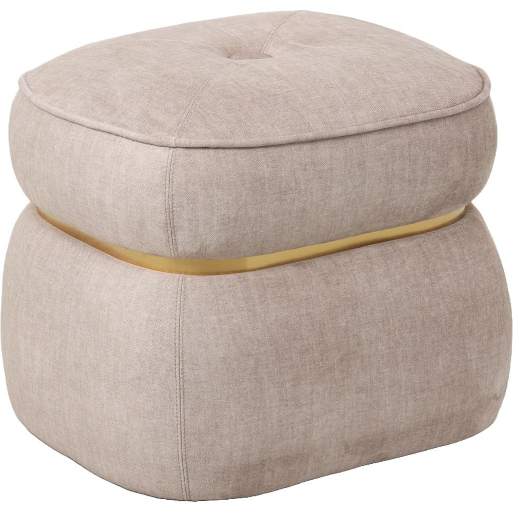 Lay 61076 Pouf Gold Ring Beige 51*45*43Cm - Velluto Beige - Pouf | Mikasa