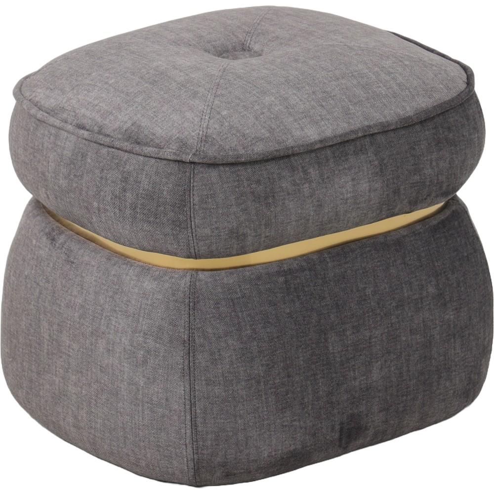Lay 61079 Pouf Gold Ring Grigio 51*45*43Cm - Velluto Grigio - Pouf | Mikasa