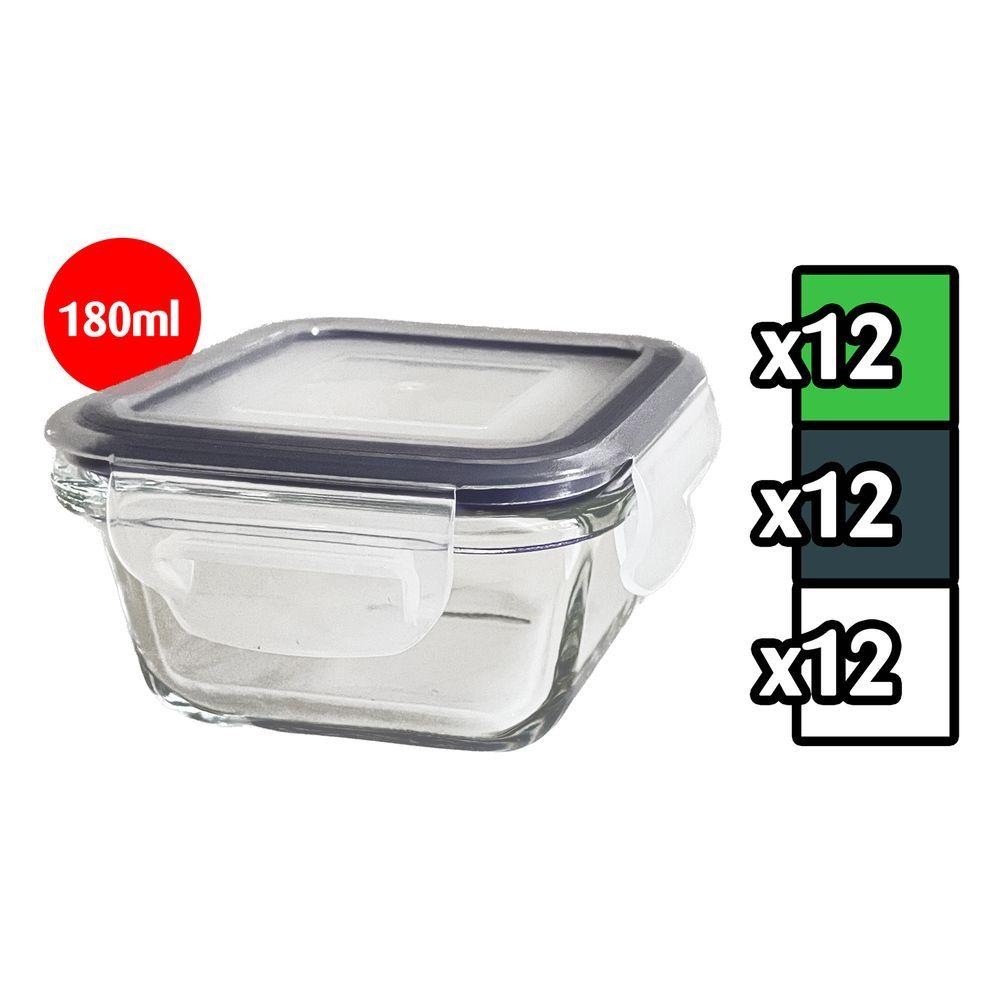Leh 60015 Contenitore In Vetro C/ Coperchio Quadrato 180Ml 10,4*10,4*6Cm - Vetro Trasparente - Pirofile | Mikasa