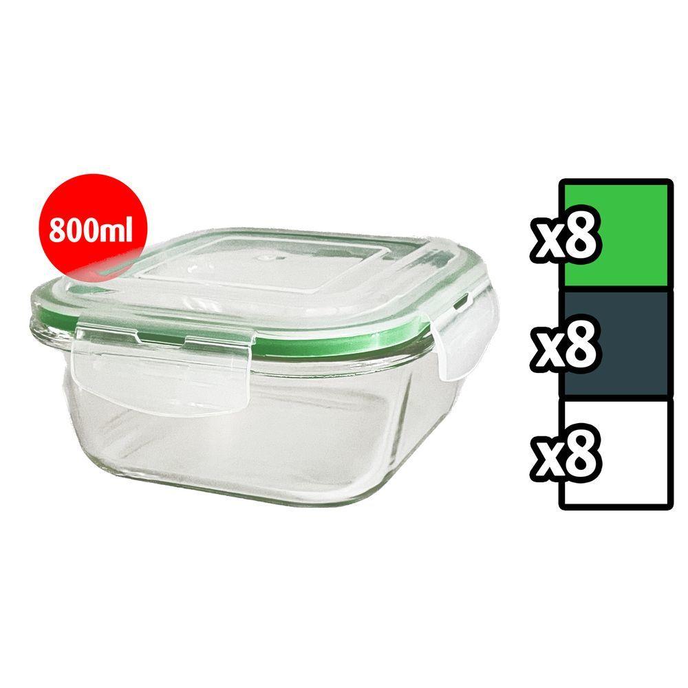 Leh 60016 Contenitore In Vetro C/ Coperchio Quadrato 800Ml 16*16*7,9Cm - Vetro Trasparente - Pirofile | Mikasa
