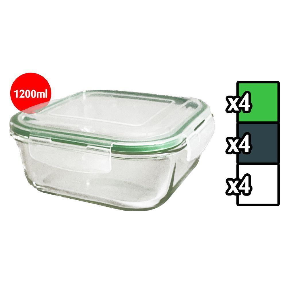 Leh 60017 Contenitore In Vetro C/ Coperchio Quadrato 1200Ml 18,2*18,2*8,3Cm - Vetro Trasparente - Pirofile | Mikasa