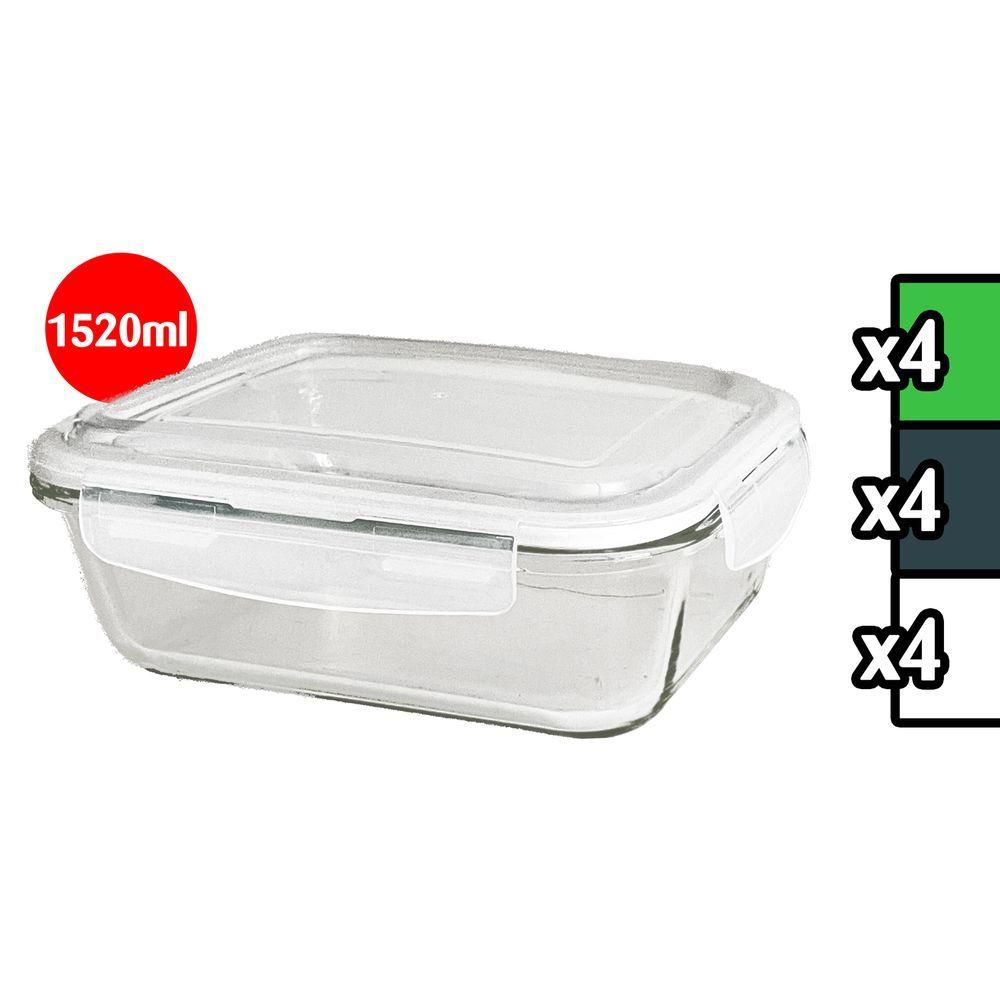 Leh 60021 Contenitore In Vetro C/ Coperchio Rett. 1520Ml 23,2*17,6*8,3Cm - Vetro Trasparente - Pirofile | Mikasa