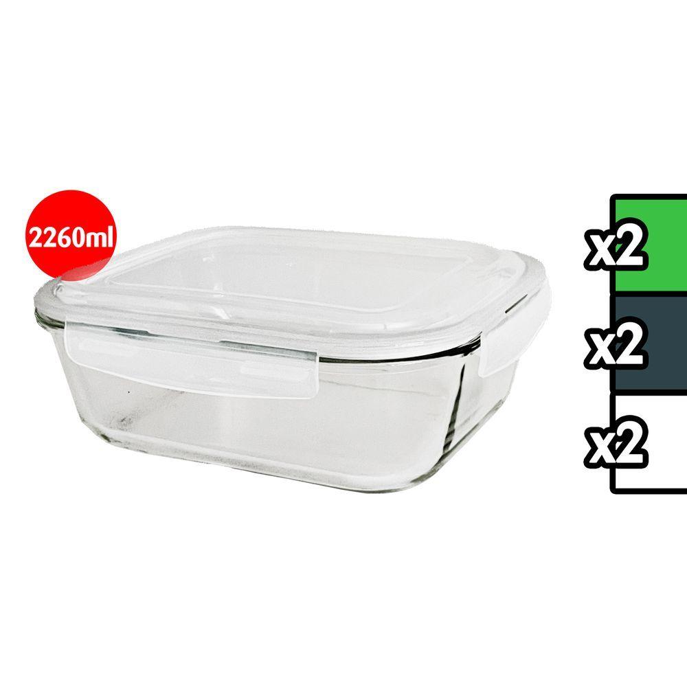 Leh 60022 Contenitore In Vetro C/ Coperchio Rett. 2260Ml 27*22*10Cm - Vetro Trasparente - Pirofile | Mikasa