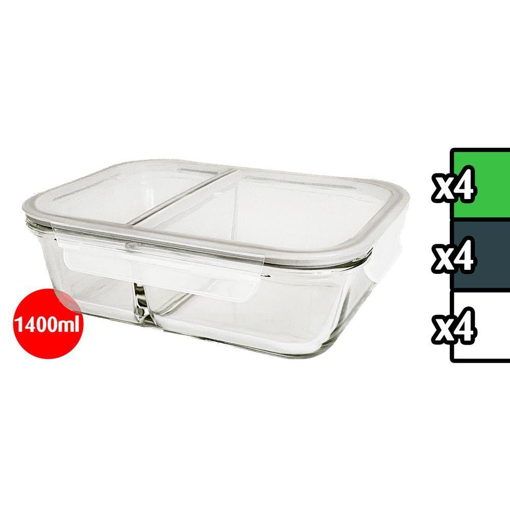 Leh 60026 Contenitore Portapranzo In Vetro C/ Coperchio 1400Ml 23,4*17,8*8,2Cm - Vetro Trasparente - Pirofile | Mikasa