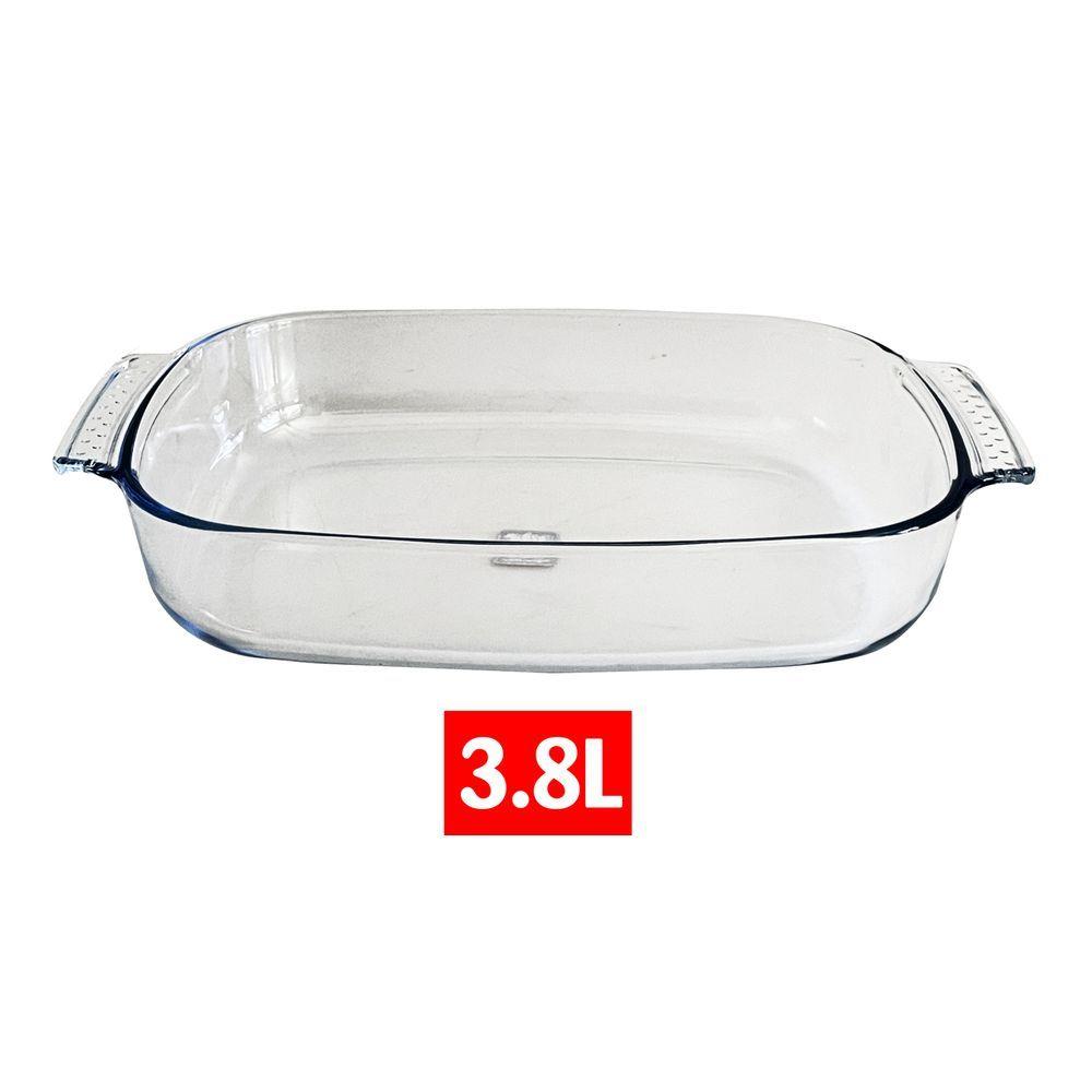 Leh 60033 Pirofila Rett. In Vetro Manici Essence 3,8L 38*25,4*6,5Cm - Vetro Trasparente - Pirofile | Mikasa