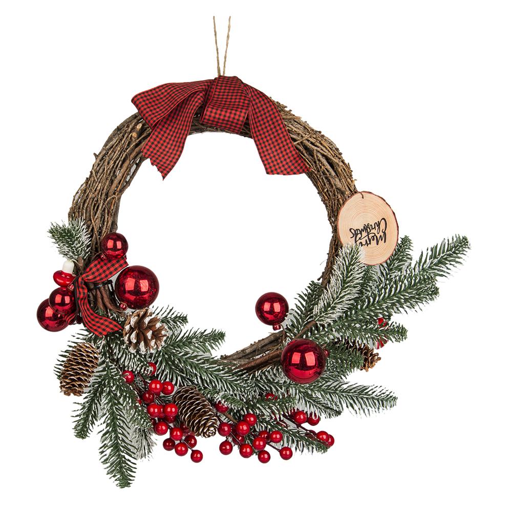 Lei 57682 Ghirlanda Sfere Natale Wood D.40Cm - Legno - Ghirlande | Mikasa