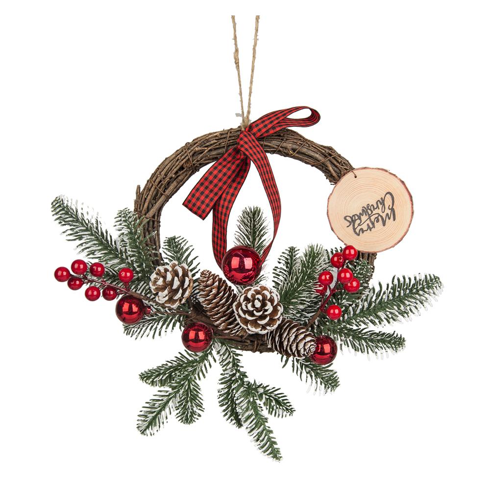 Lei 57683 Ghirlanda Sfere Natale Wood D.33Cm - Legno - Ghirlande | Mikasa