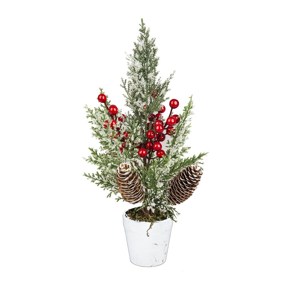 Lei 57696 Piantina Bacche E Pigne Neve 35Cm - Bianco - Fiori (Natale) | Mikasa