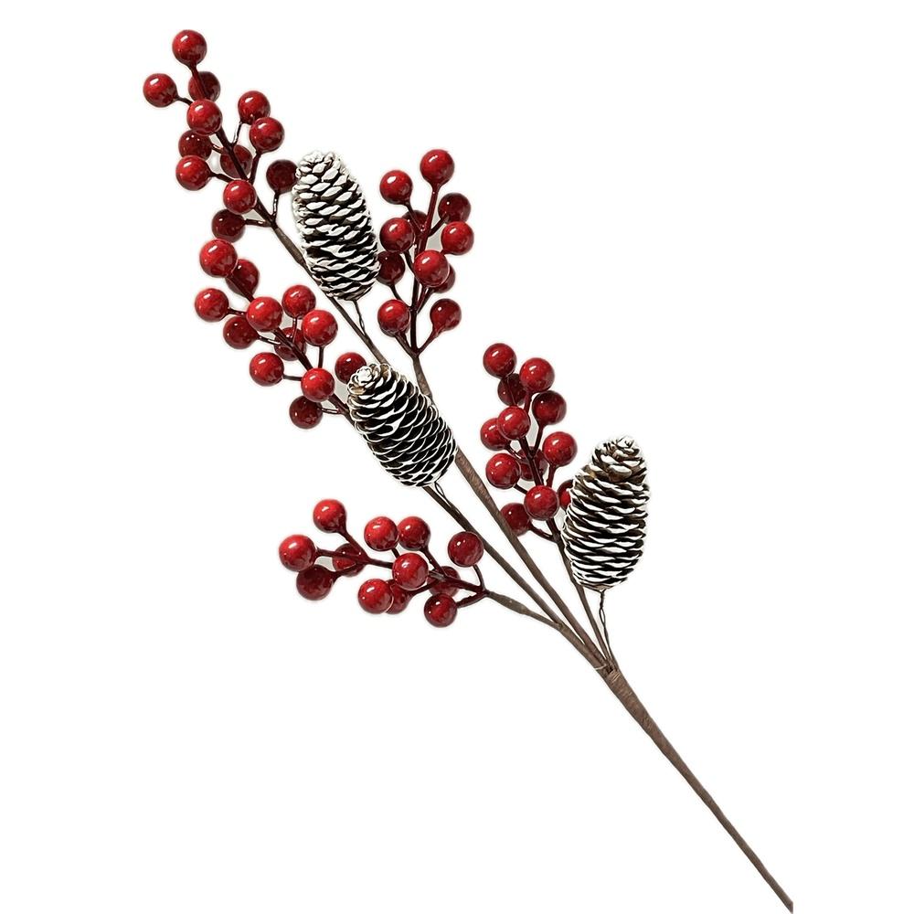 Lei 60337 Stelo Ramo Pigne E Bacche Xmas 70Cm