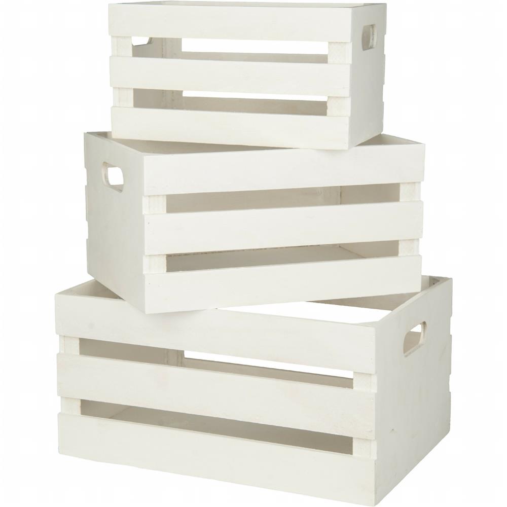 LIN 54895-P CASSETTA IN LEGNO BIANCO SMALL 26*16*14CM - Legno Bianco - Cassette | Mikasa