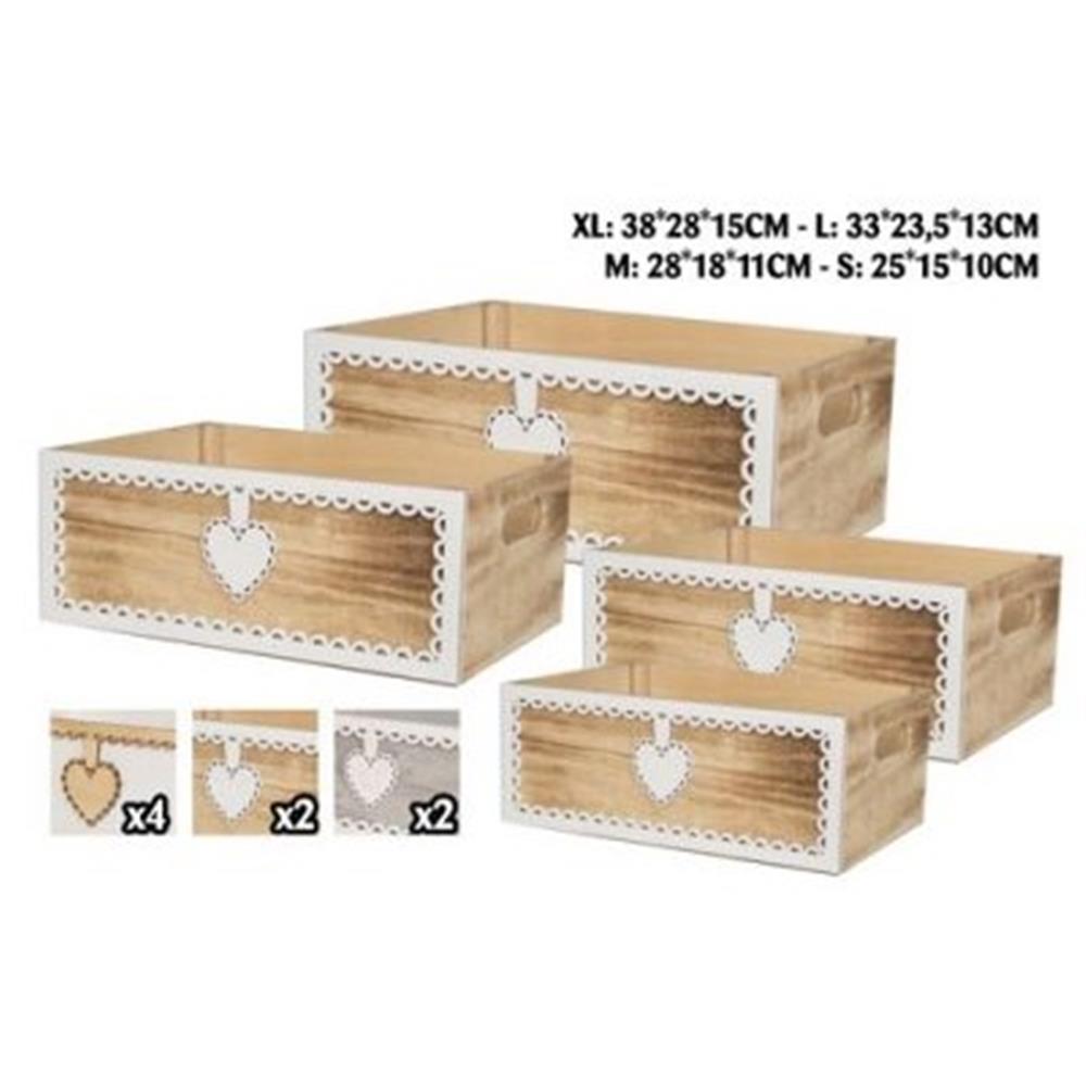 LIN 57379-L-NATURAL CASSETTA MERLETTO 38*28*15CM - Naturale - Cassette | Mikasa