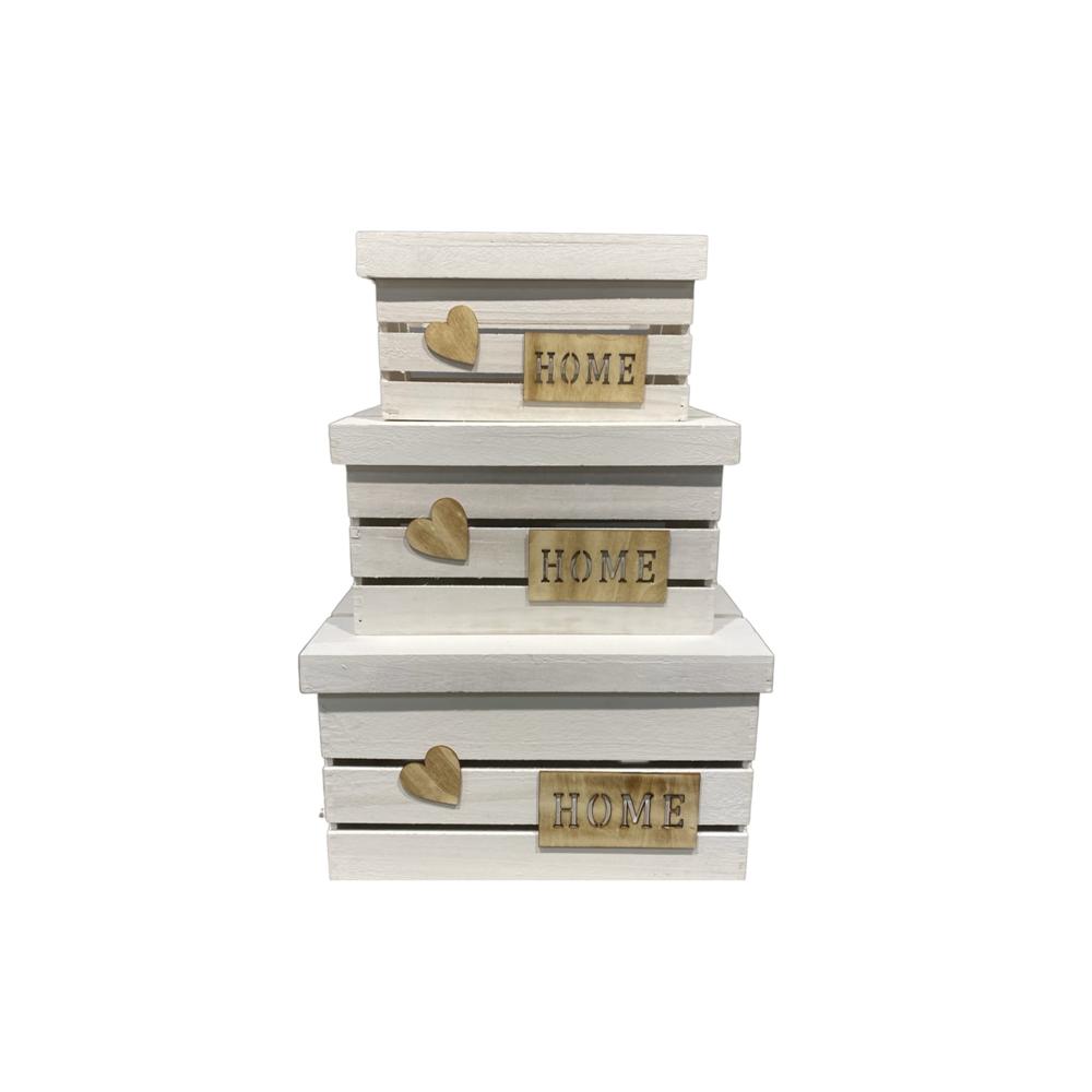 LIN 57382-M-BIANCO CASSETTA LOVE C/ COPERCHIO MED. 34*23*19,5CM 3 ASS. - Bianco - Cassette | Mikasa