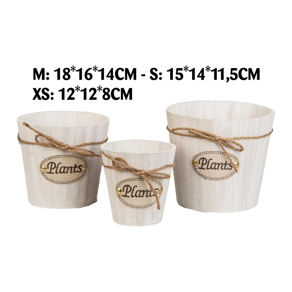 LIN 57417-M PORTAVASO LEGNO FLOWERS ROUND 18*16*14CM "LIN 57416"