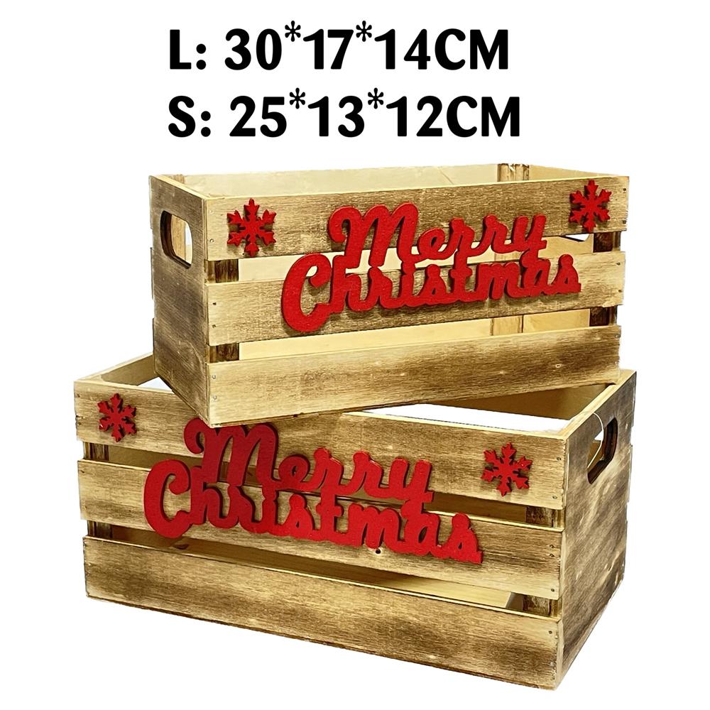 Lin 59090 S/2 Cassette Xmas Legno Natural - Legno - Casalinghi | Mikasa