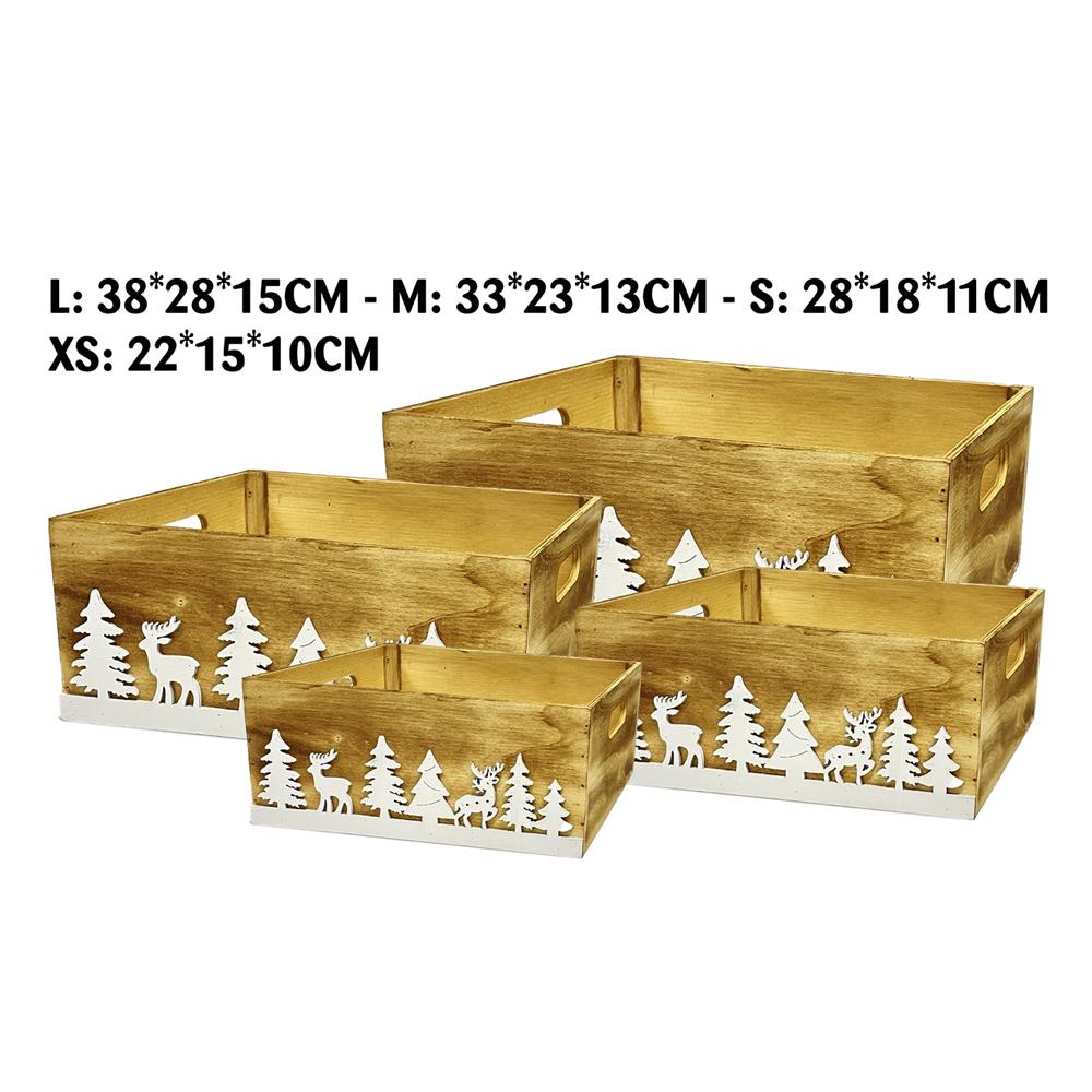 Lin 59101 S/4 Cassette Xmas Landscape Natural - Casalinghi | Mikasa