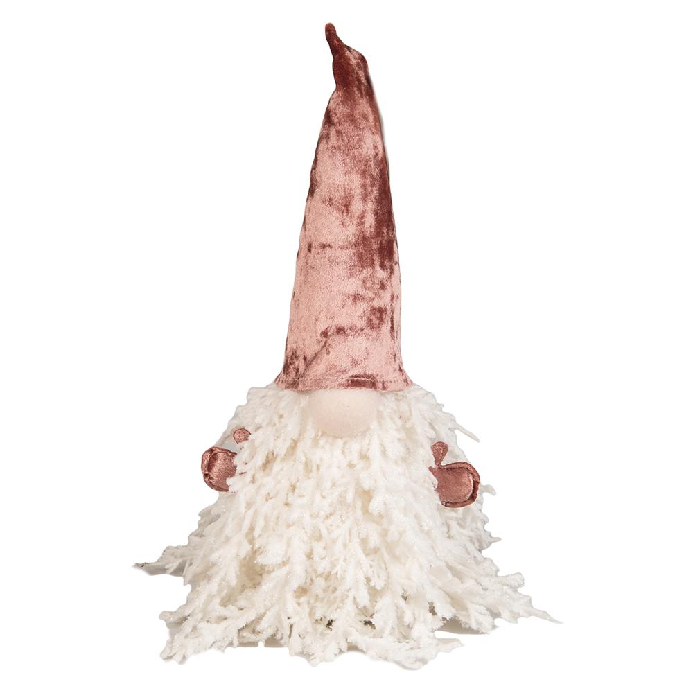 Liy 56585 Deco Albero Elfo Bianco Cappello Rosa Antico 33Cm