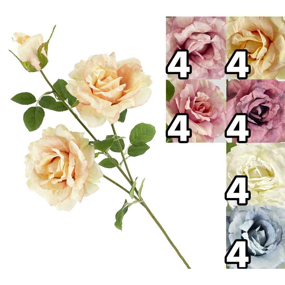 LIY 62691 Stelo 3 Rose Rich Colors 72Cm 6 Ass. - Assortito - Fiori | Mikasa