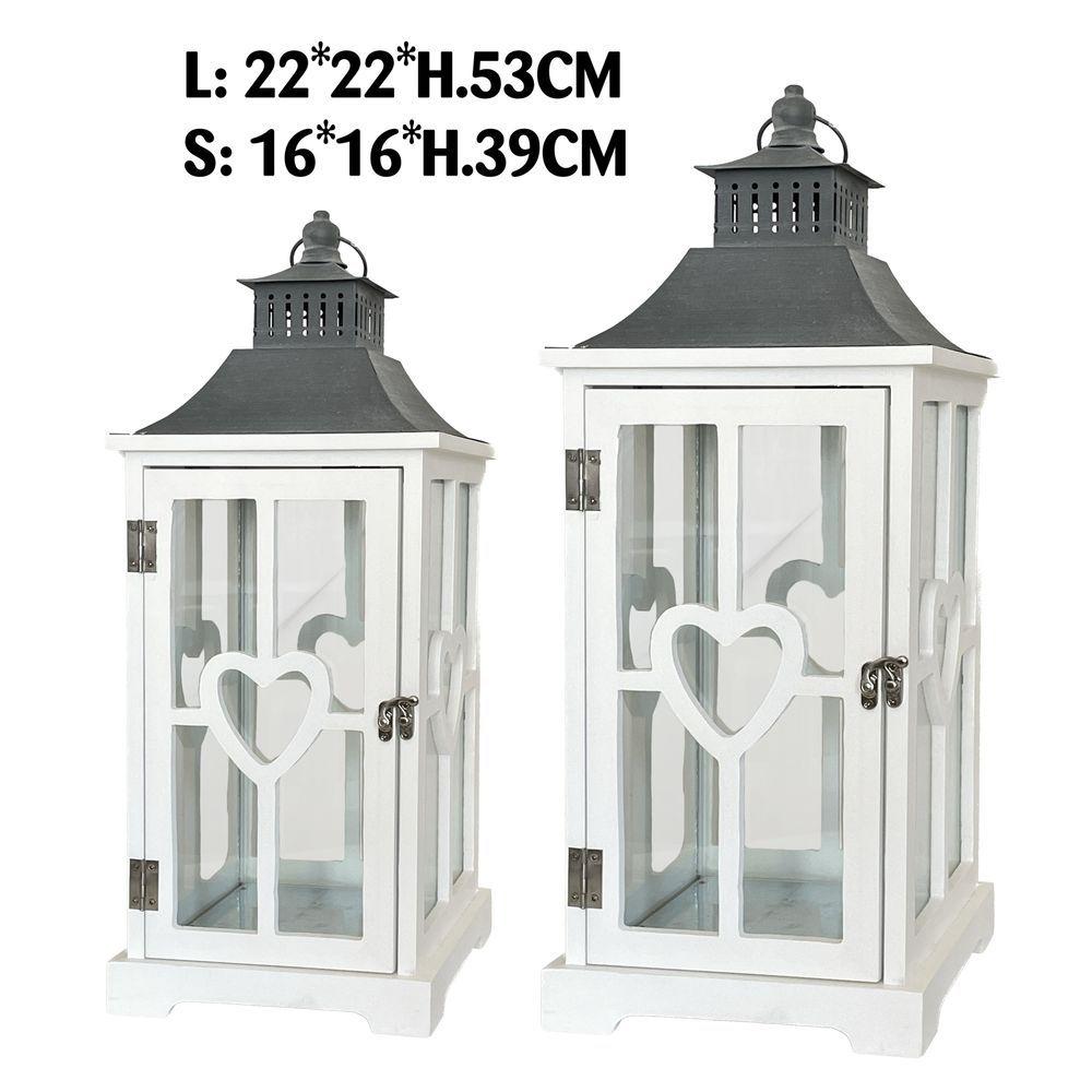 Lt 60203-P Lanterna Heart White 16*16*39Cm