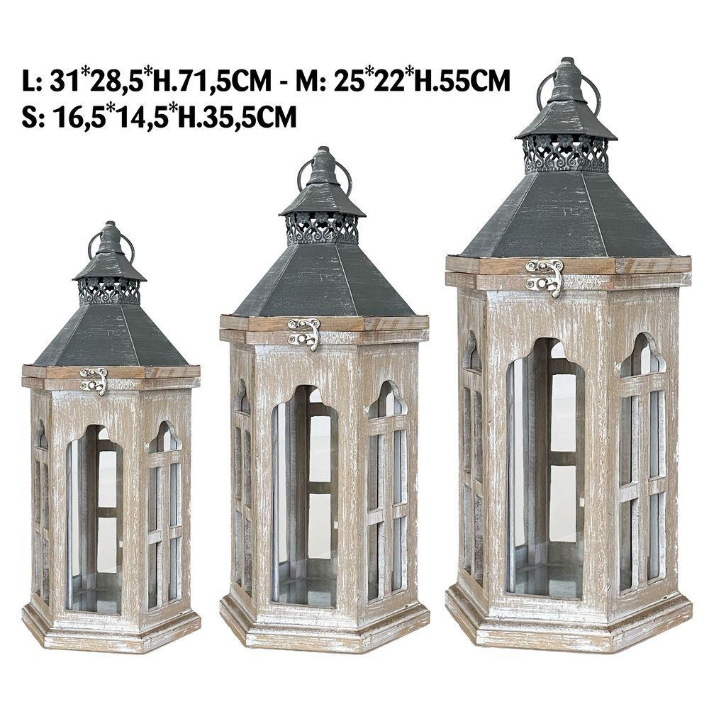 Lt 60213-P Lanterna Charlotte Natural 16,5*14,5*35,5Cm (Lt 60218)