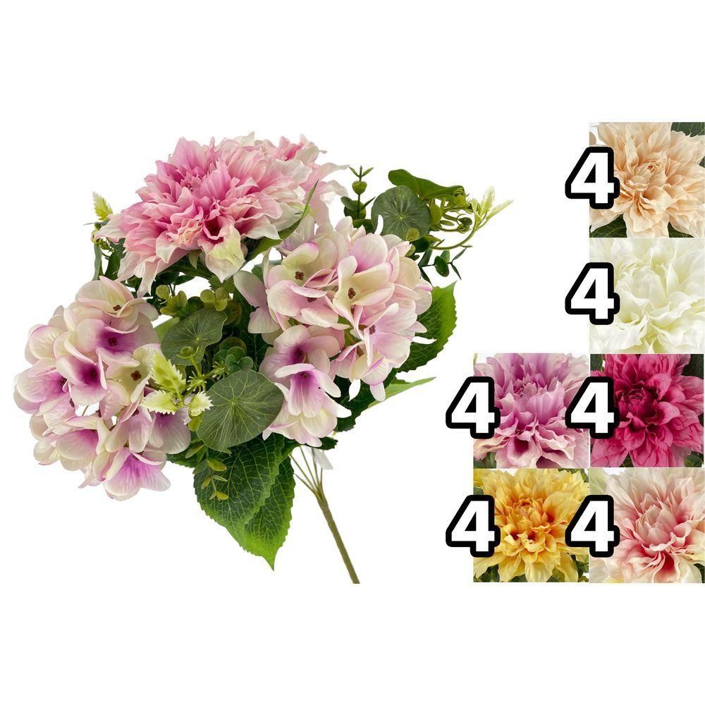 LUS 62089 Bouquet Dalia Ortensie 48Cm 6 Ass.