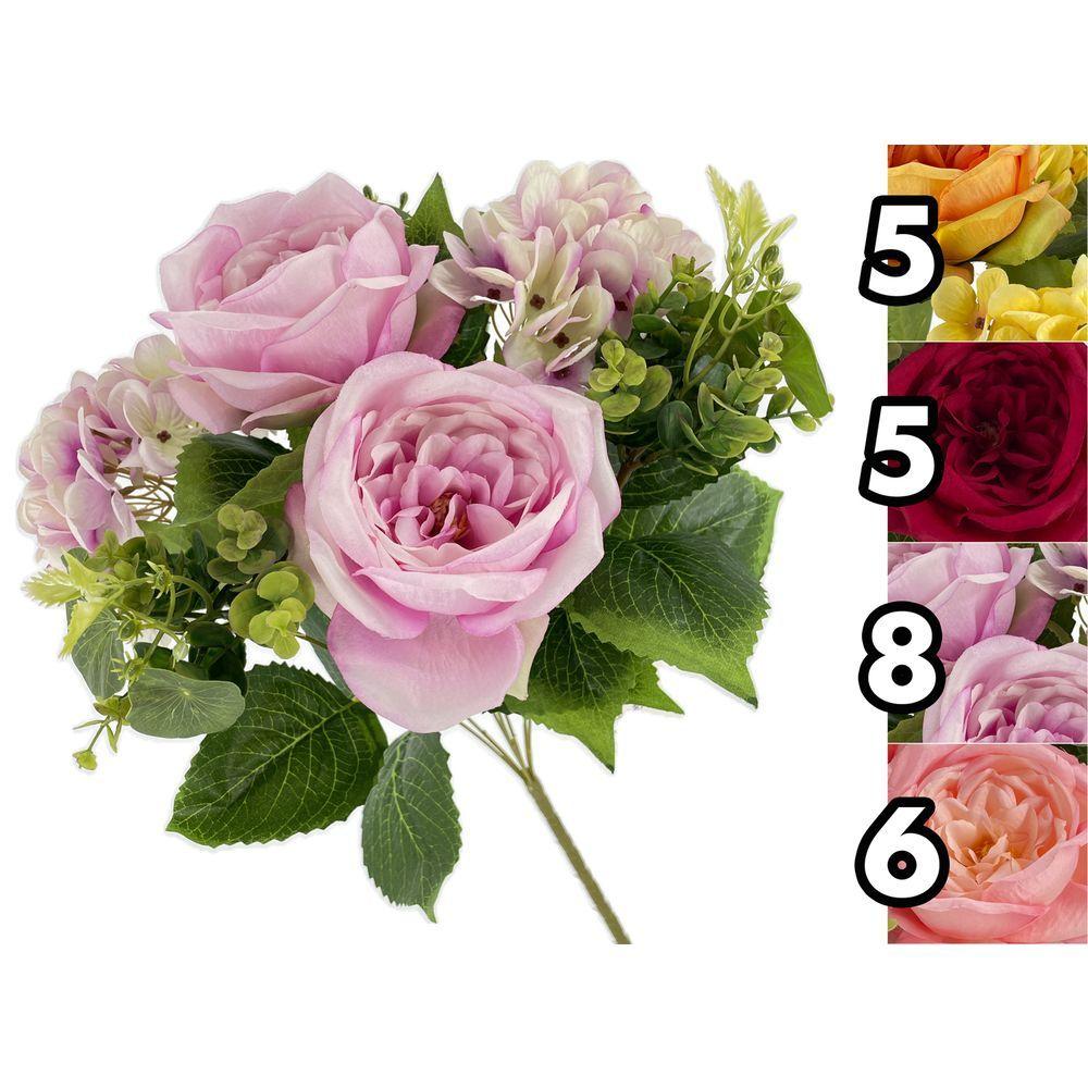 LUS 62090 Bouquet Rose Ortensie 52Cm 4 Ass.