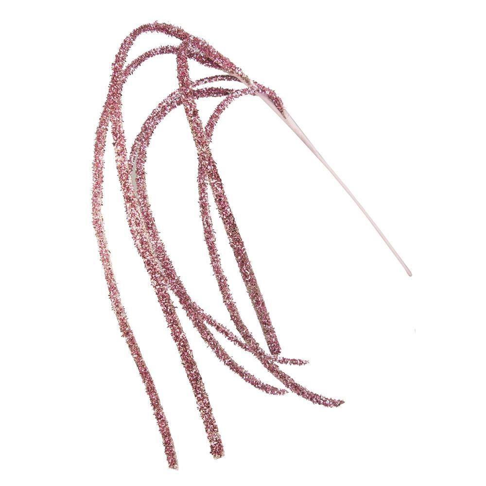 Luv 57557 Stelo Pendente 6 Rami Glitter Antique Pink 100Cm - Rosa - Fiori (Natale) | Mikasa